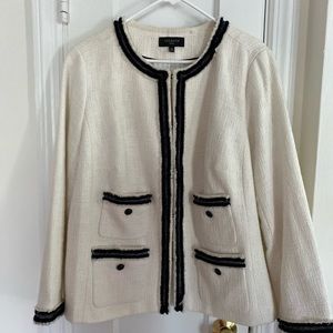Talbots ivory/black blazer